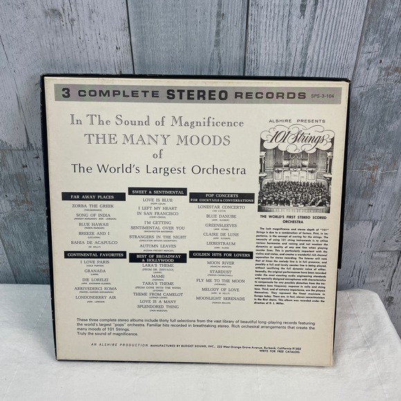 Vintage 1959 The Many Moods of 101 Strings Sound of Magnificence LP Vinyl Record - Picture 2 of 2